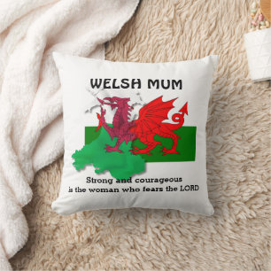 WELSH MUM Flag of Wales Cushion