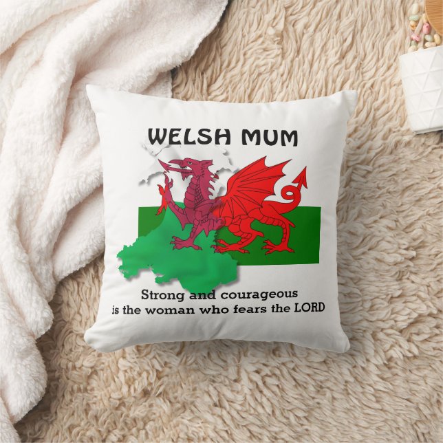 WELSH MUM Flag of Wales Cushion (Blanket)