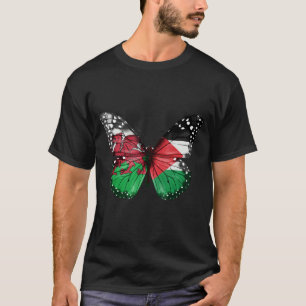 Welsh Palestinian Flag Butterfly T-Shirt