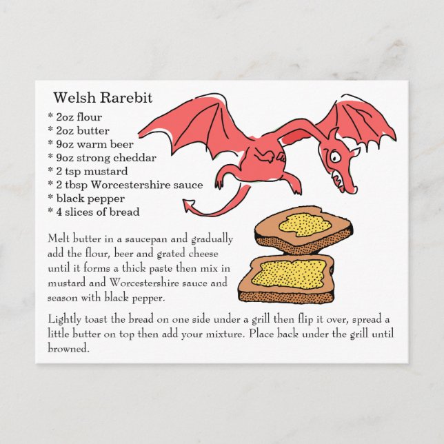 Welsh Rarebit Recipe Card (Front)