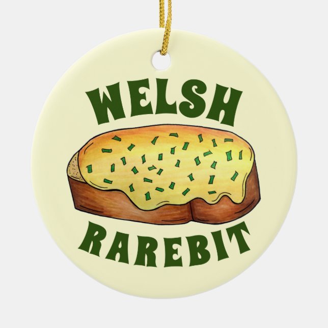 Welsh Rarebit Savoury Cheese Toast British Food UK Ceramic Tree Decoration (Front)