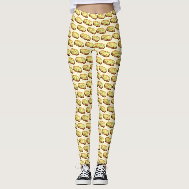 Welsh Rarebit Savoury Cheese Toast British Food UK Leggings (Front)