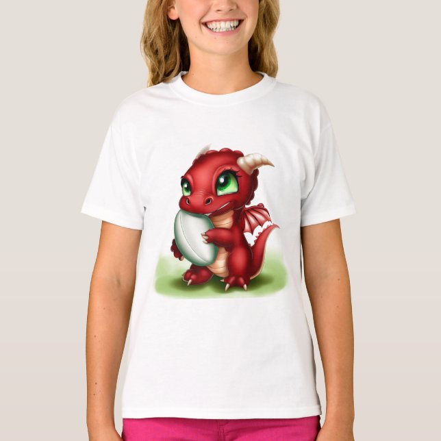 Welsh Rugby Playing Dragon Kids T-Shirt (Front)