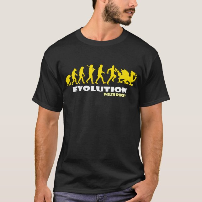 WELSH RUGBY WALES APE TO OF EVOLUTION T-Shirt (Front)