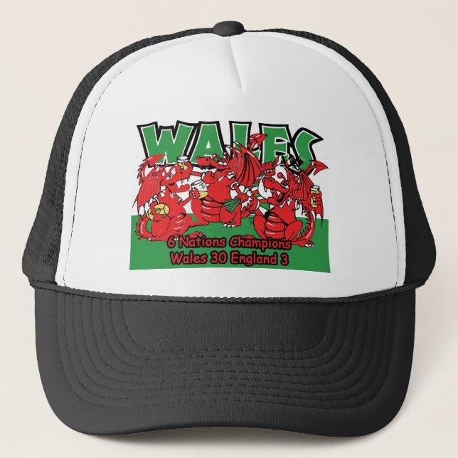 Welsh Six Nation Rugby Champions, W 30-3 E Trucker Hat (Front)