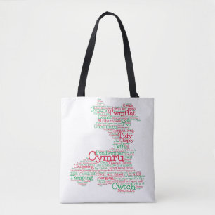 Welsh Slang Word Art Map Tote Bag
