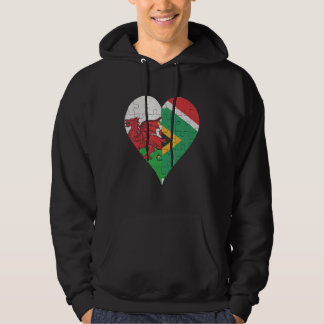 Welsh South African Flag Heart Hoodie