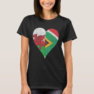 Welsh South African Flag Heart T-Shirt