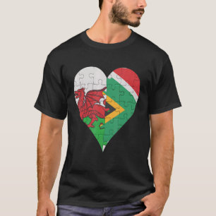 Welsh South African Flag Heart T-Shirt