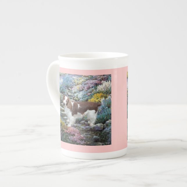 Welsh Springer Spaniel Art Gifts Bone China Mug (Front Left)