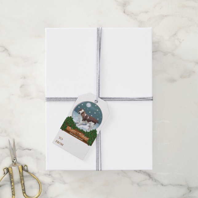 Welsh Springer Spaniel Christmas Gift Tags (With Twine)
