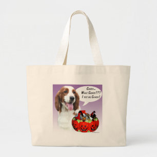 Welsh Springer Spaniel Halloween Candy Large Tote Bag