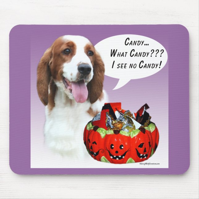 Welsh Springer Spaniel Halloween Candy Mouse Mat (Front)
