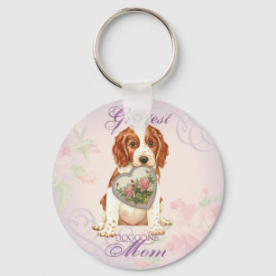 Welsh Springer Spaniel Heart Mom Key Ring