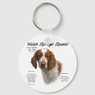 Welsh Springer Spaniel History Design Key Ring