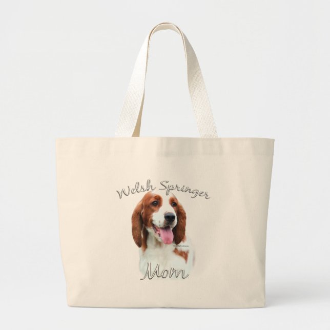 Welsh Springer Spaniel Mum 2 Large Tote Bag (Front)