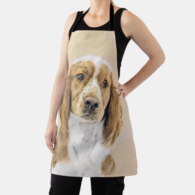 Welsh Springer Spaniel Painting - Original Dog Art Apron (Insitu)