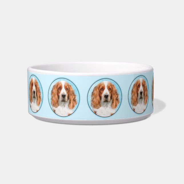 Welsh Springer Spaniel Painting - Original Dog Art Bowl (Left)