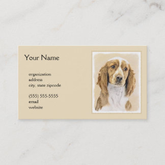 Welsh Springer Spaniel Painting - Original Dog Art Business Card