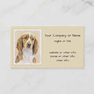Welsh Springer Spaniel Painting - Original Dog Art Business Card