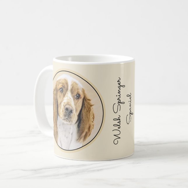 Welsh Springer Spaniel Painting - Original Dog Art Coffee Mug (Front Left)
