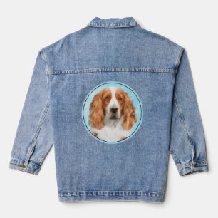 Welsh Springer Spaniel Painting - Original Dog Art Denim Jacket