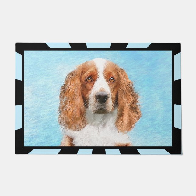 Welsh Springer Spaniel Painting - Original Dog Art Doormat (Front)