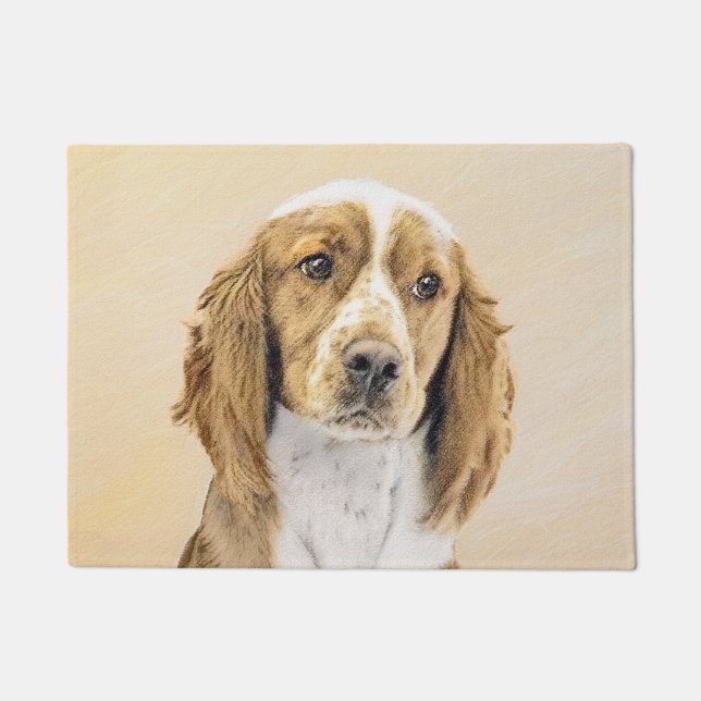 Welsh Springer Spaniel Painting - Original Dog Art Doormat (Front)