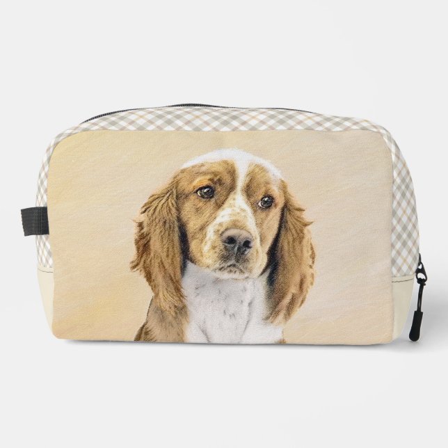 Welsh Springer Spaniel Painting Original Dog Art Dopp Kit (Front)