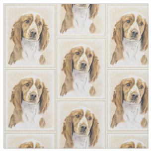 Welsh Springer Spaniel Painting - Original Dog Art Fabric