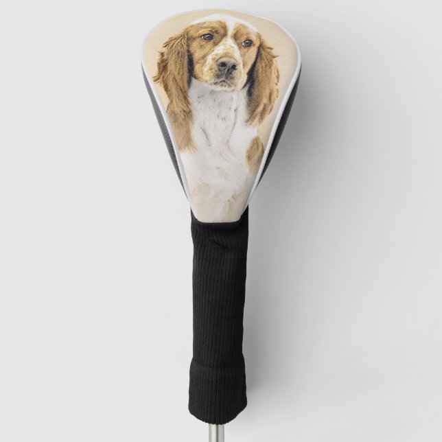 Welsh Springer Spaniel Painting - Original Dog Art Golf Head Cover (Front)