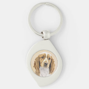 Welsh Springer Spaniel Painting - Original Dog Art Key Ring