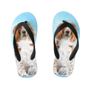 Welsh Springer Spaniel Painting - Original Dog Art Kid's Flip Flops