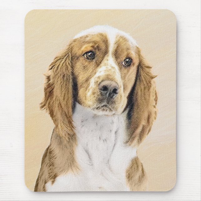 Welsh Springer Spaniel Painting - Original Dog Art Mouse Mat (Front)