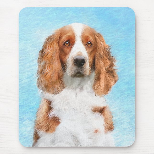 Welsh Springer Spaniel Painting - Original Dog Art Mouse Mat (Front)