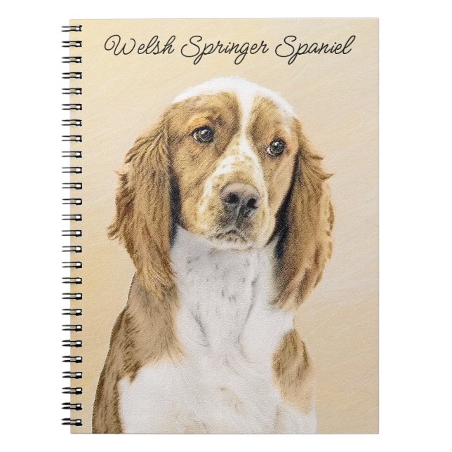 Welsh Springer Spaniel Painting - Original Dog Art Notebook (Front)