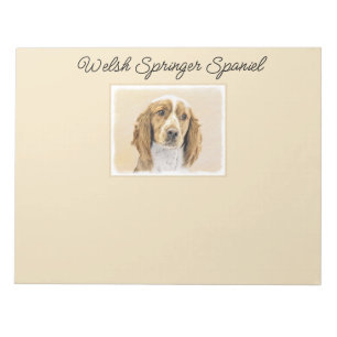 Welsh Springer Spaniel Painting - Original Dog Art Notepad