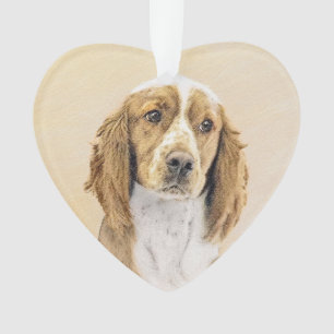 Welsh Springer Spaniel Painting - Original Dog Art Ornament