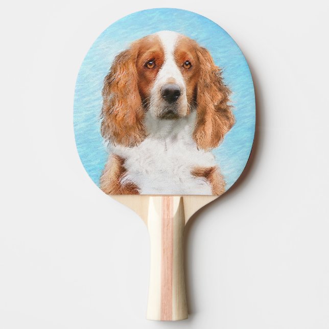 Welsh Springer Spaniel Painting - Original Dog Art Ping Pong Paddle (Front)