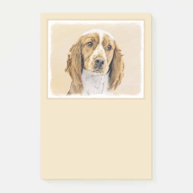 Welsh Springer Spaniel Painting - Original Dog Art Post-it Notes (Front)