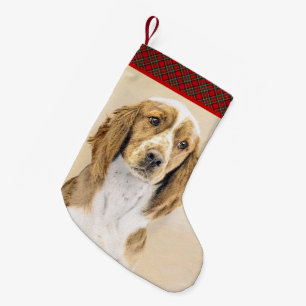 Welsh Springer Spaniel Painting - Original Dog Art Small Christmas Stocking