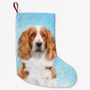 Welsh Springer Spaniel Painting - Original Dog Art Small Christmas Stocking