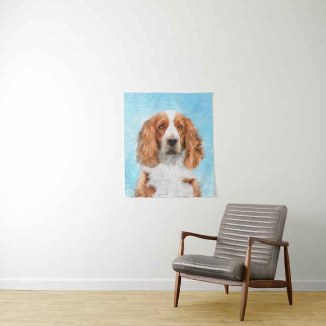 Welsh Springer Spaniel Painting - Original Dog Art Tapestry (In Situ)