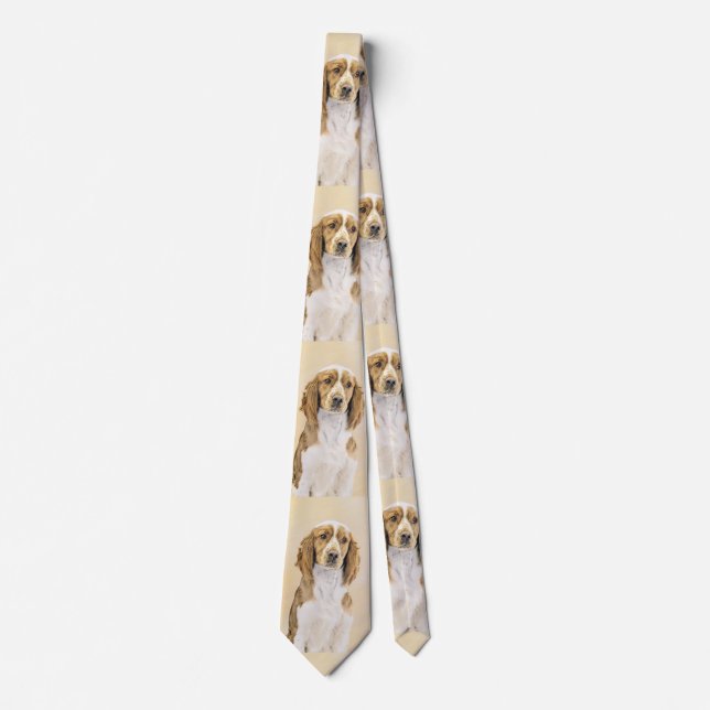 Welsh Springer Spaniel Painting - Original Dog Art Tie (Front)