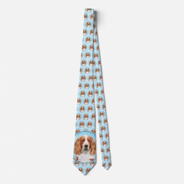 Welsh Springer Spaniel Painting - Original Dog Art Tie (Front)