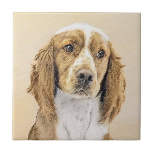 Welsh Springer Spaniel Painting - Original Dog Art Tile