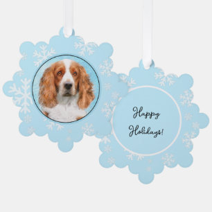 Welsh Springer Spaniel Painting - Original Dog Art Tree Decoration Card