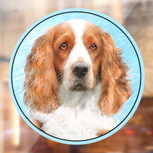 Welsh Springer Spaniel Painting - Original Dog Art Window Cling