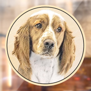 Welsh Springer Spaniel Painting - Original Dog Art Window Cling