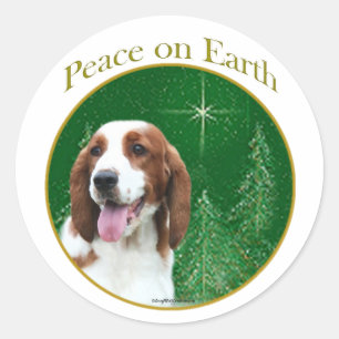 Welsh Springer Spaniel Peace Classic Round Sticker